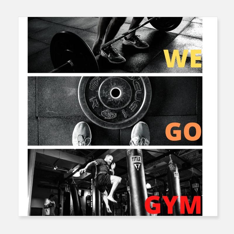 WE GO GYM Poster 20x20 cm