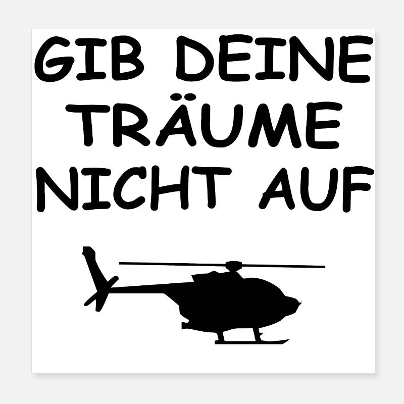 Hubschrauber Poster 20x20 cm