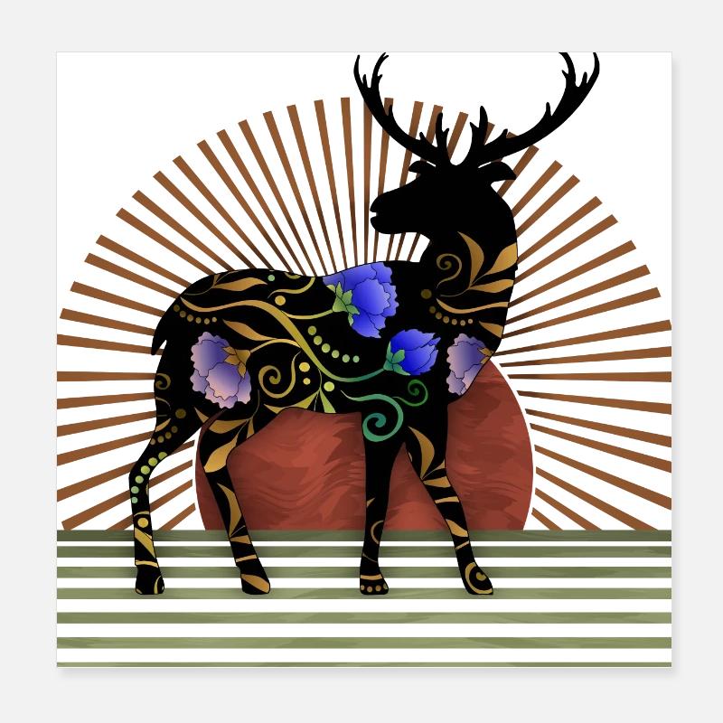 Cerf Poster 20 x 20 cm