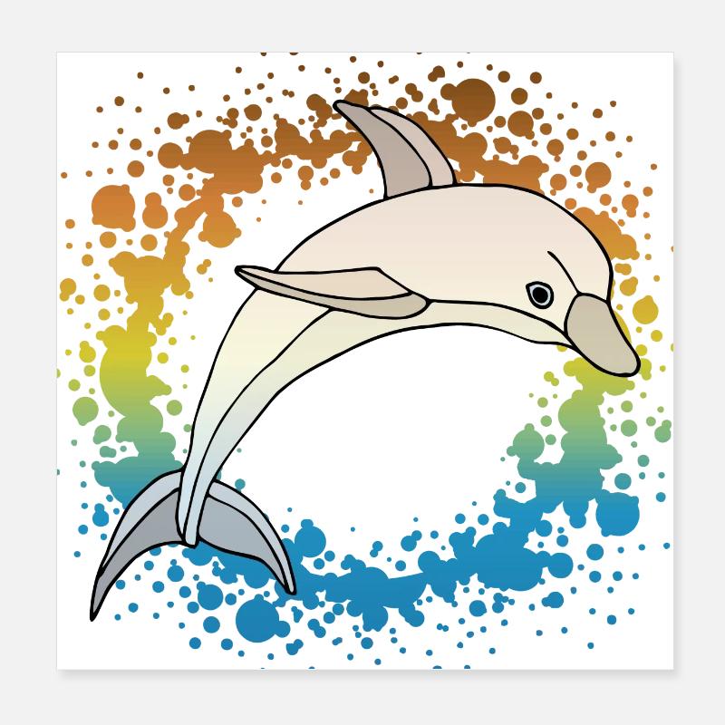 Delfin Poster 20x20 cm