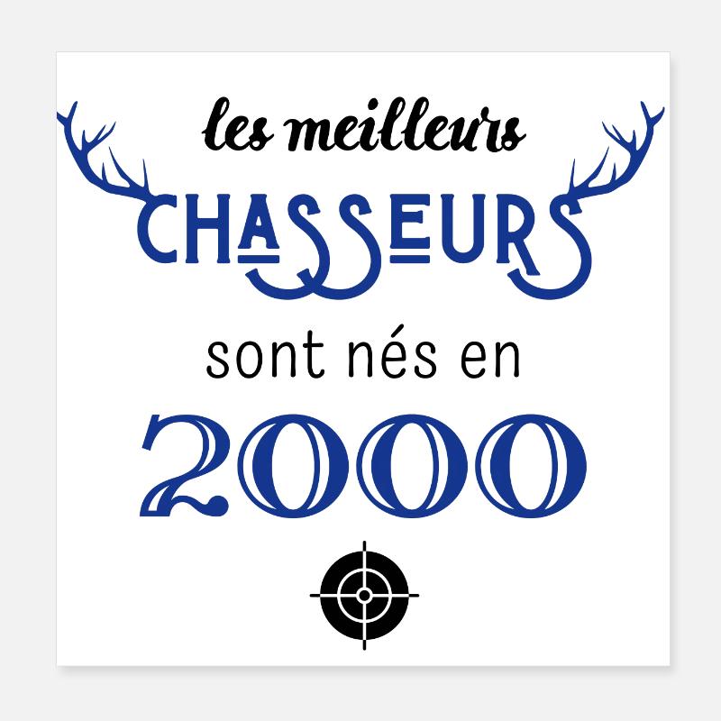 Anniversaire chasseur 2000 Poster 20 x 20 cm