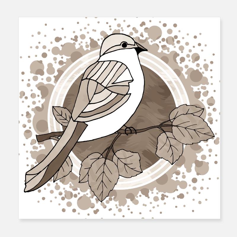 Vogel Poster 20x20 cm