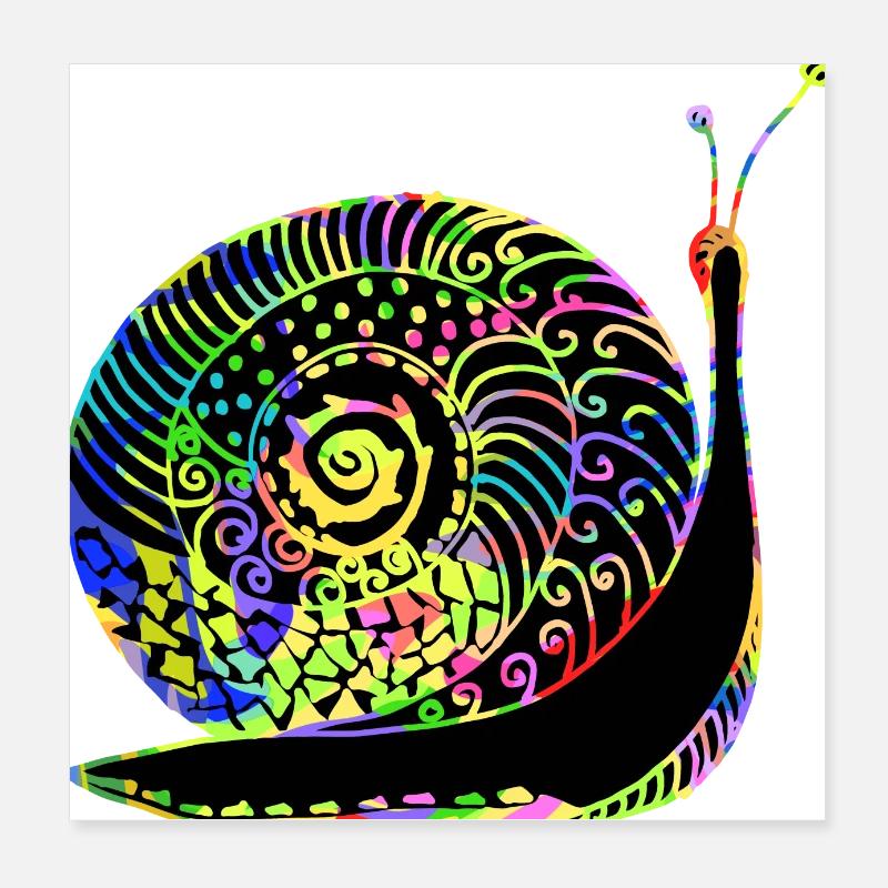 Snail Poster 8" x 8" (20x20 cm)