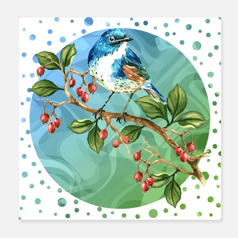 Colorful bird Poster 8" x 8" (20x20 cm)