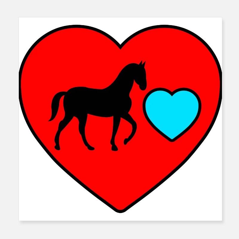 Pferd Poster 20x20 cm