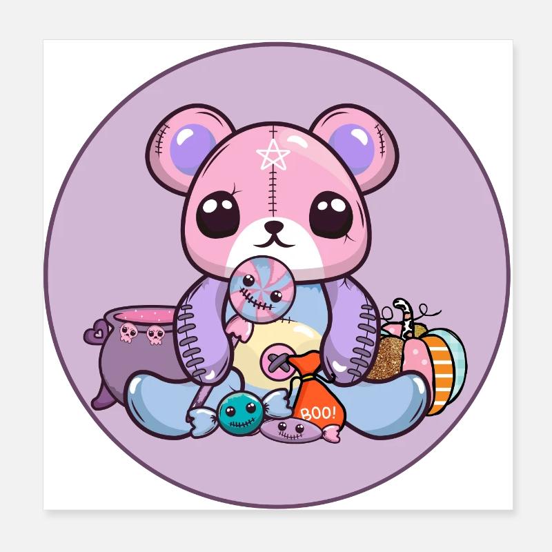 Give me all the candy teddy Poster 8" x 8" (20x20 cm)