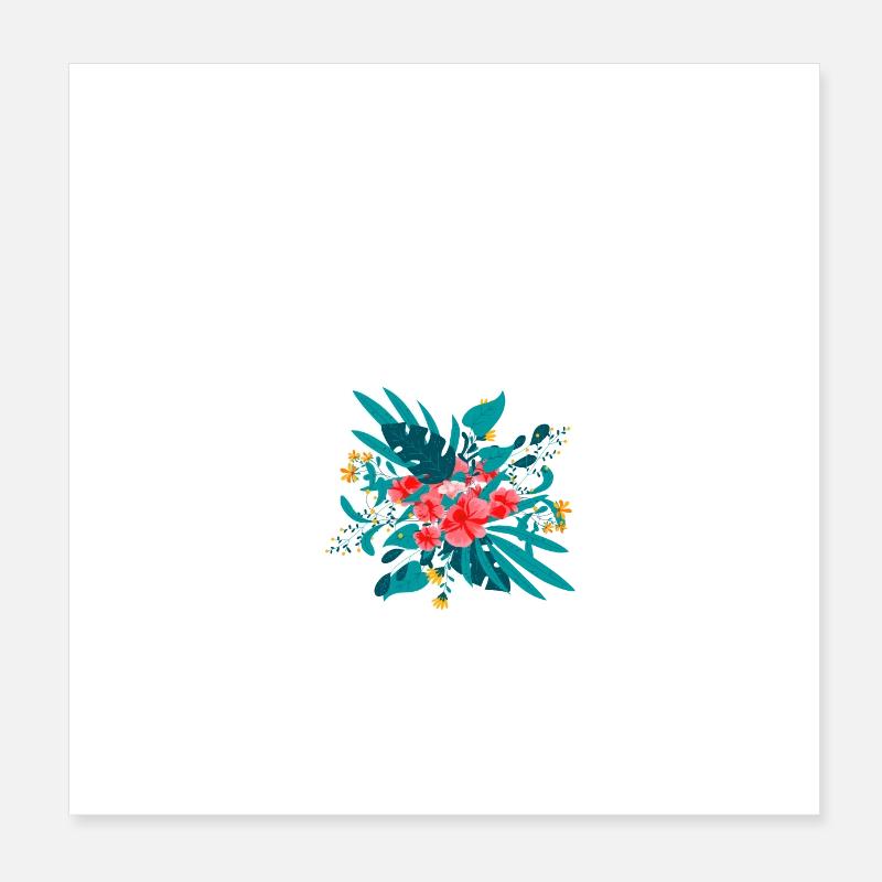 letter M flowered Poster 8" x 8" (20x20 cm)