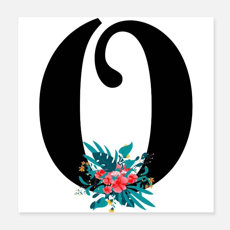 Buchstabe O Blüte Poster 20x20 cm