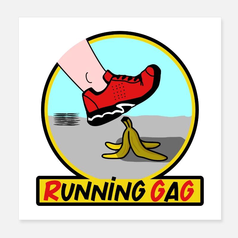 RUNNING GAG ! (footing, jogging, marathon) Poster 20 x 20 cm
