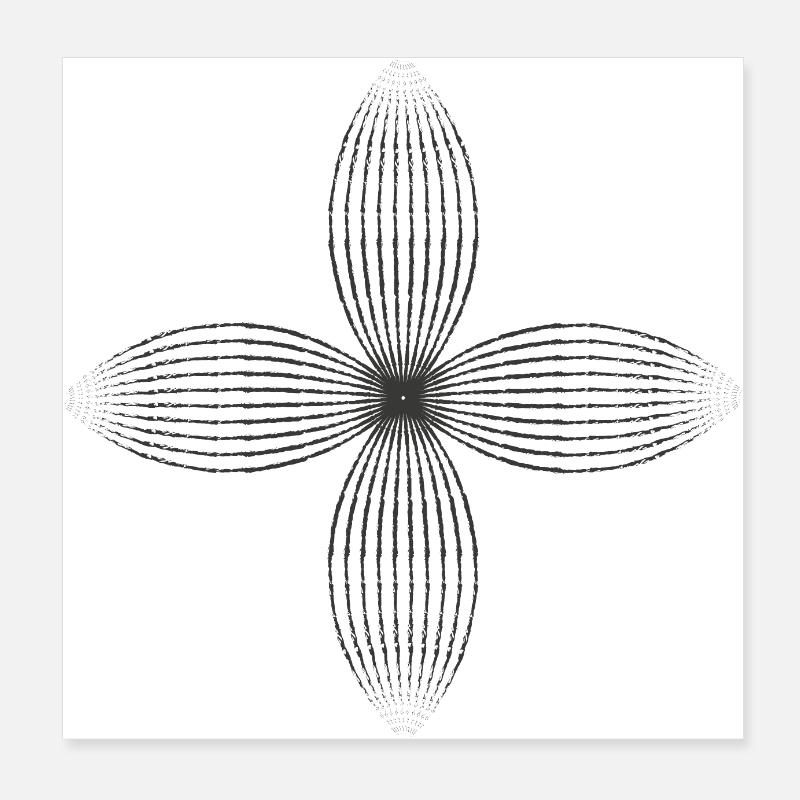 Stammesblume (schwarz) Poster 20x20 cm