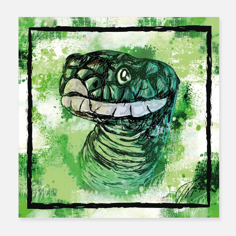 le serpent vert agile, les cadeaux d’animaux Poster 20 x 20 cm