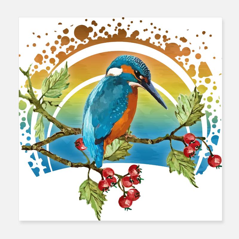 Bunter Vogel Poster 20x20 cm