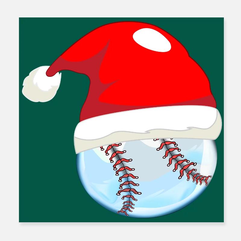 WEIHNACHTEN BASEBALL Poster 20x20 cm