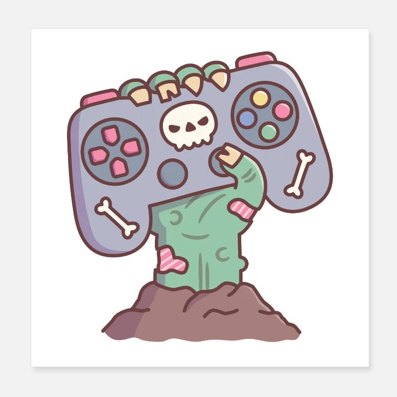 Zombie Ghoul Main Saisit la console de jeu Poster 20 x 20 cm