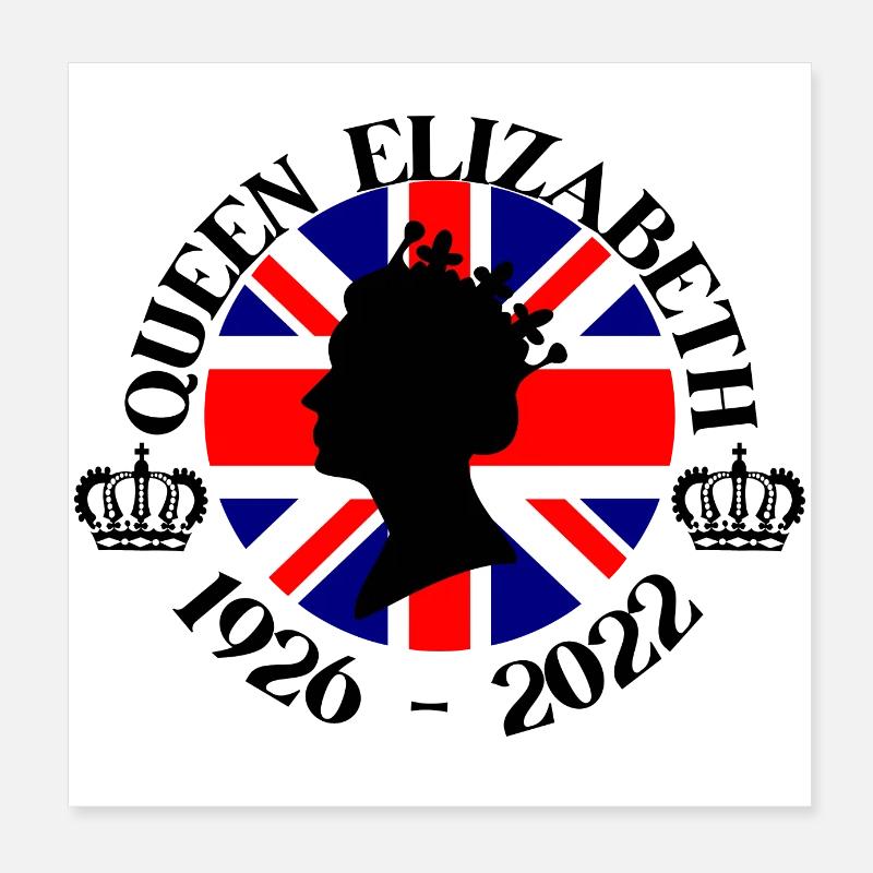 Rip Queen Elizabeth II Poster 8" x 8" (20x20 cm)