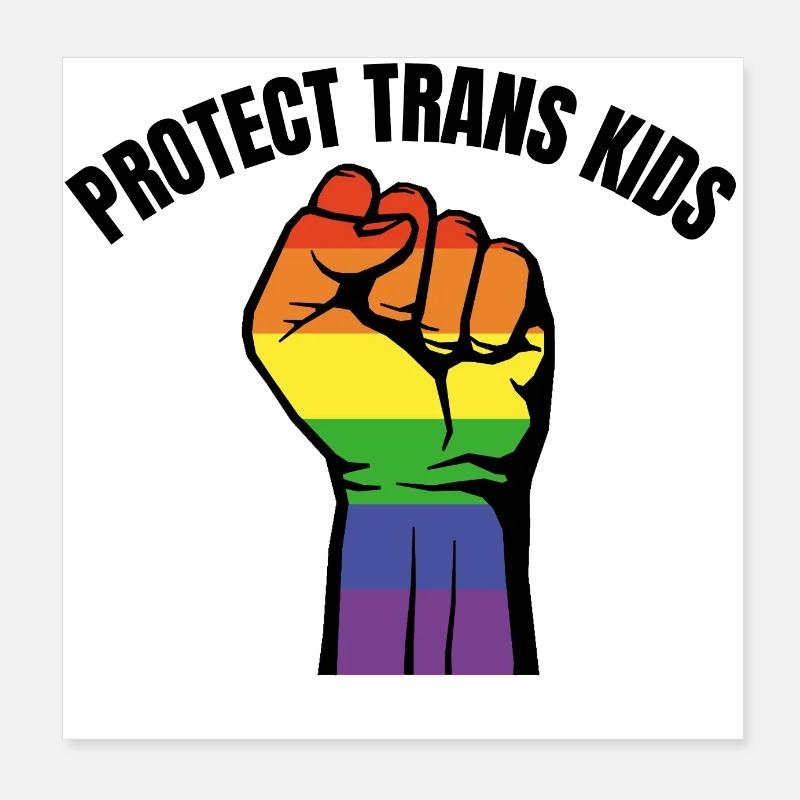 Protect Trans Kids Poster 8" x 8" (20x20 cm)