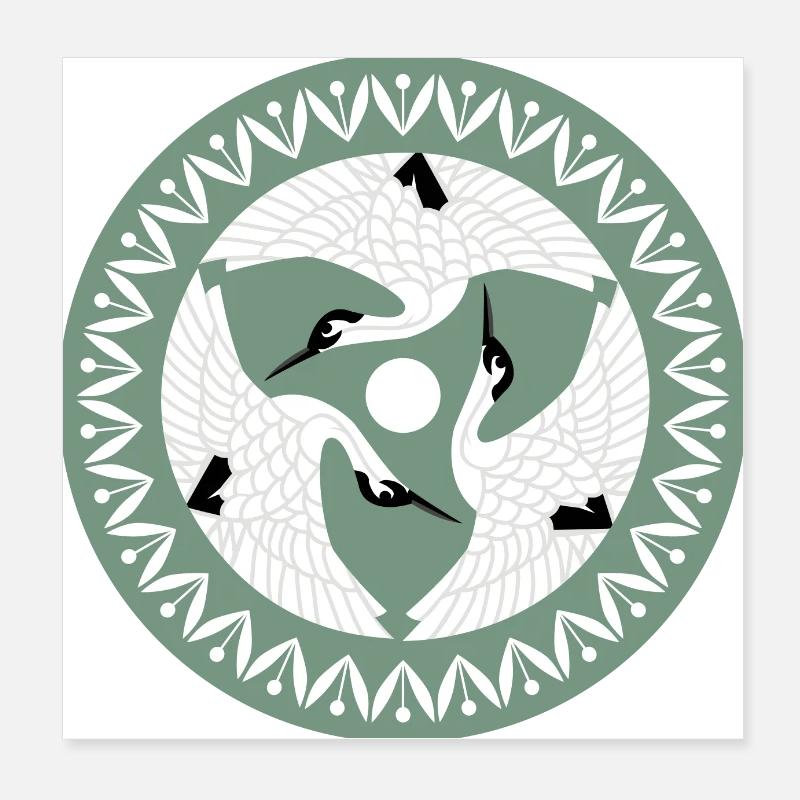 Weißhalskranich Poster 20x20 cm