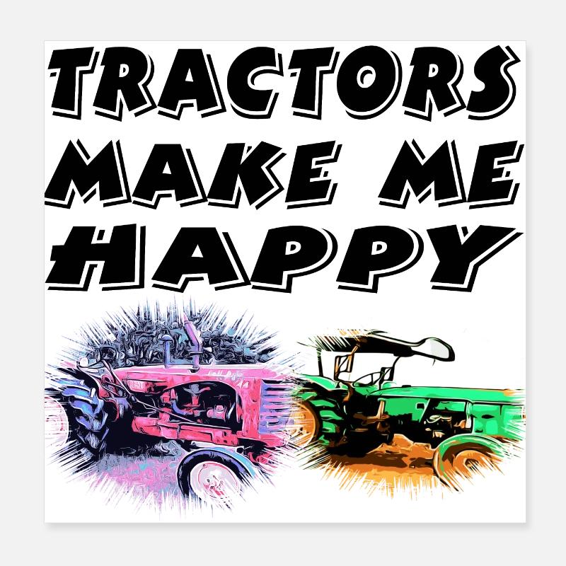 Tracteur Poster 20 x 20 cm