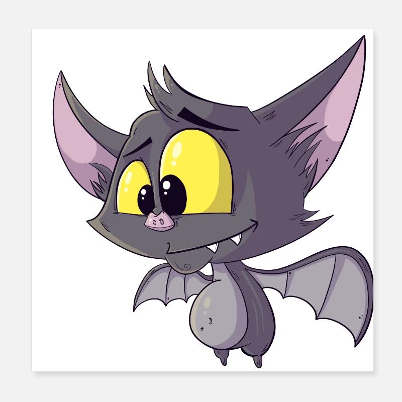 cute bat Halloween Poster 8" x 8" (20x20 cm)