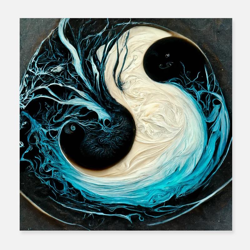 Yin Yang Poster - Poster 8" x 8" (20x20 cm) - white