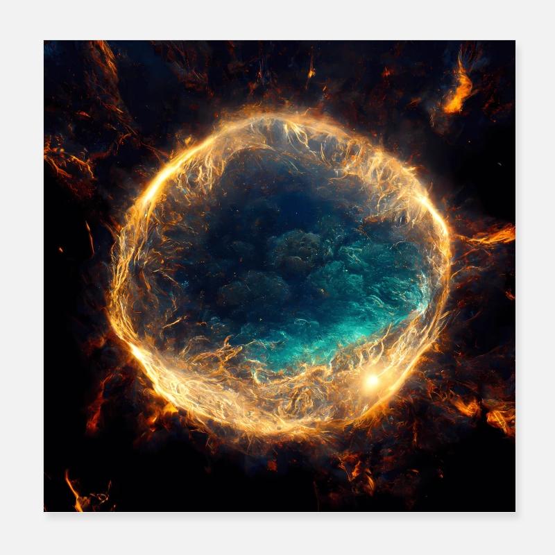 Supernova de la Terre de l’explosion cosmique Poster 20 x 20 cm