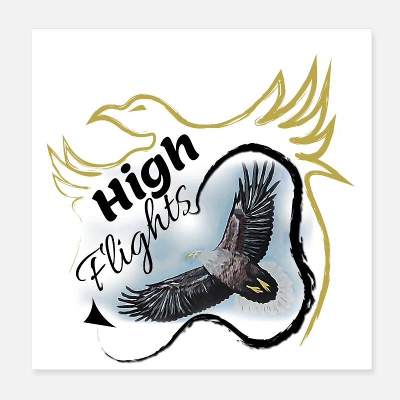 Proud eagle eagle in the sky Poster 8" x 8" (20x20 cm)