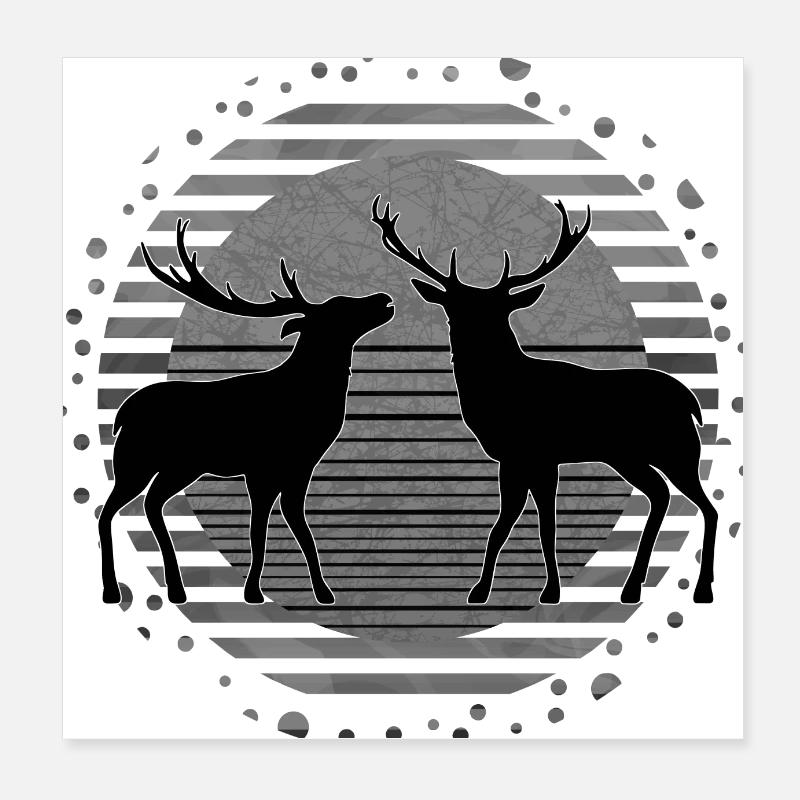 Hirsch Poster 20x20 cm