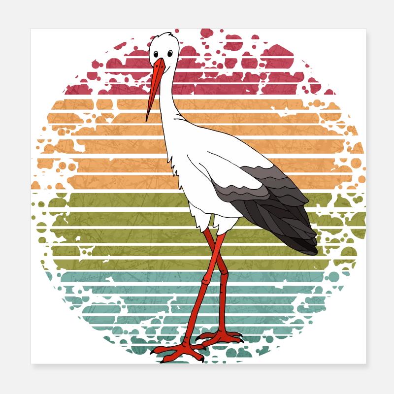 Storchenvogel Poster 20x20 cm