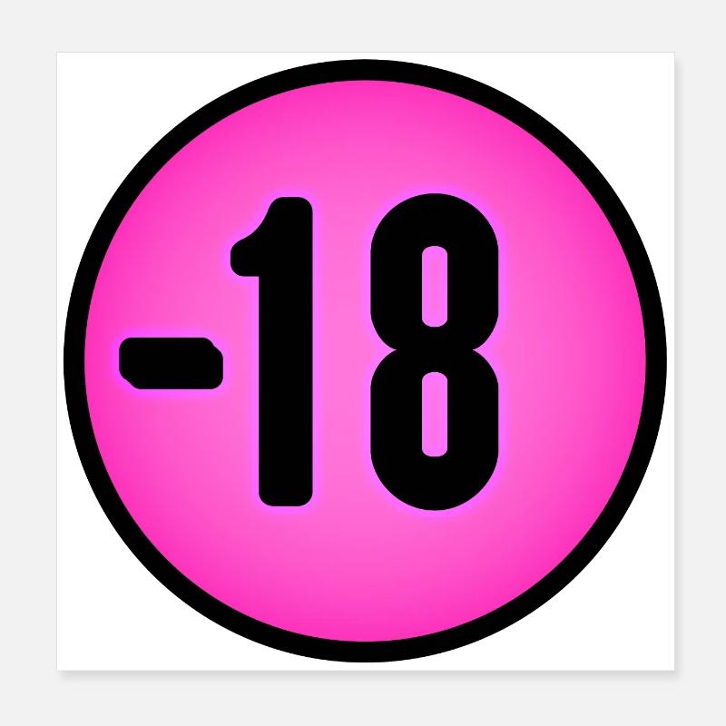 interdit au moins de 18 ans Poster 20 x 20 cm