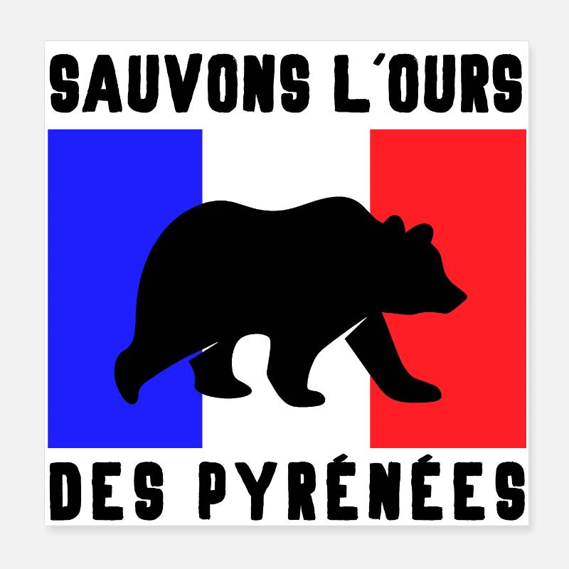 Sauver Ours des pyrénées Poster 20 x 20 cm