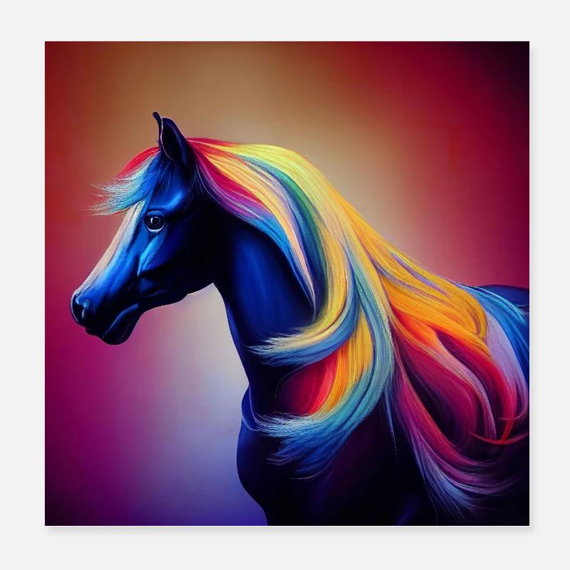 Rêvez de chevaux Poster 20 x 20 cm