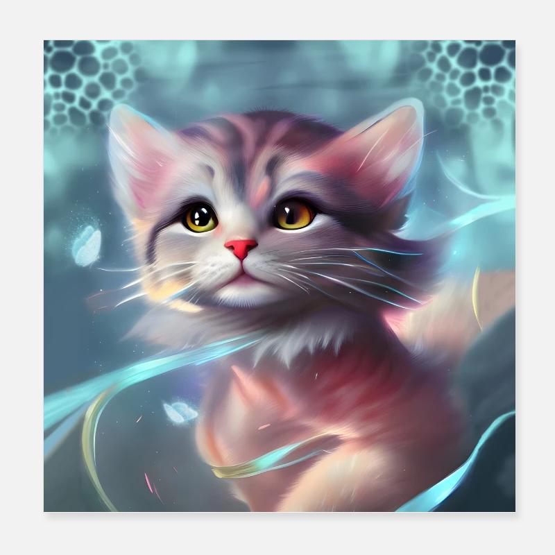 Mignon petit chaton Poster 20 x 20 cm