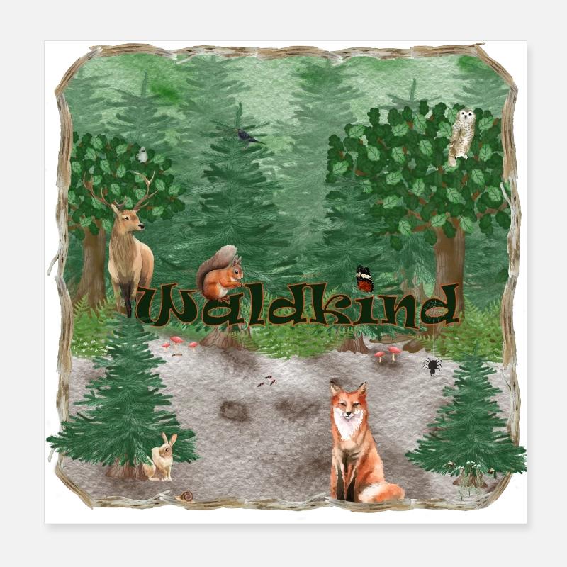 Waldkind Poster 20x20 cm