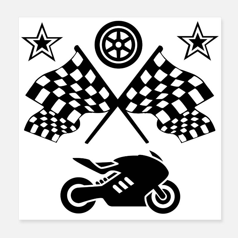 Motocyclette Poster 20 x 20 cm