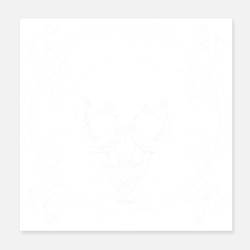 Crânes avec ornements Poster 20 x 20 cm