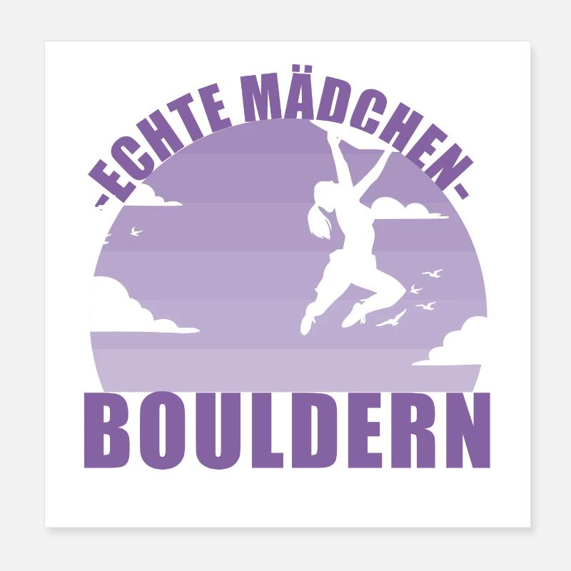 Bouldern Mädchen Hobby Boulderin Berge Geschenk Poster 20x20 cm