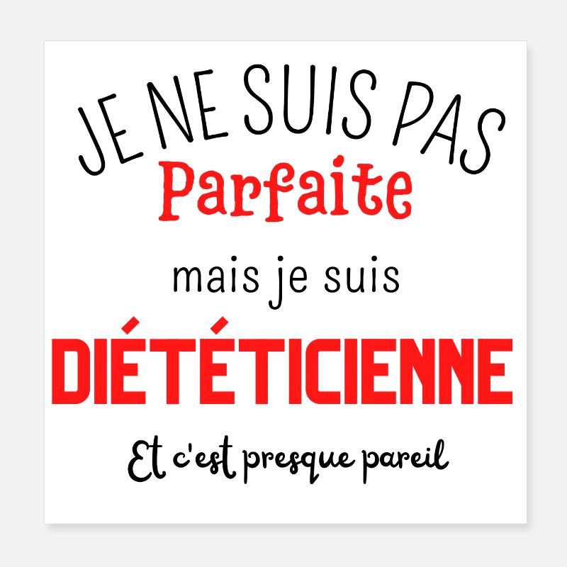Pas parfaite mais diététicienne Poster 20 x 20 cm