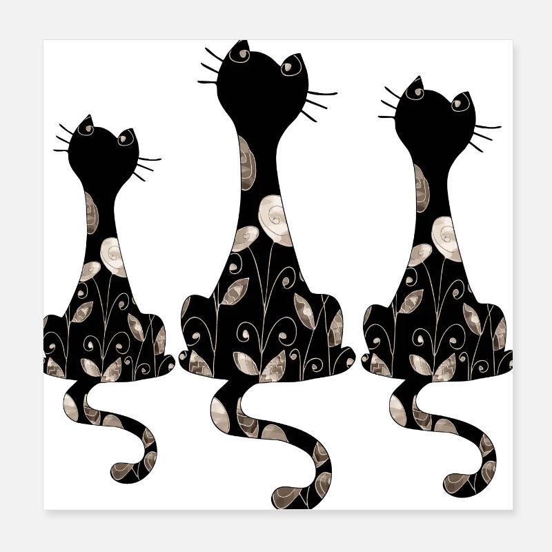 Chats Poster 20 x 20 cm