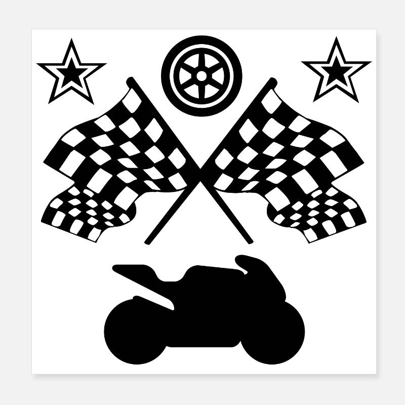 Motocyclette Poster 20 x 20 cm