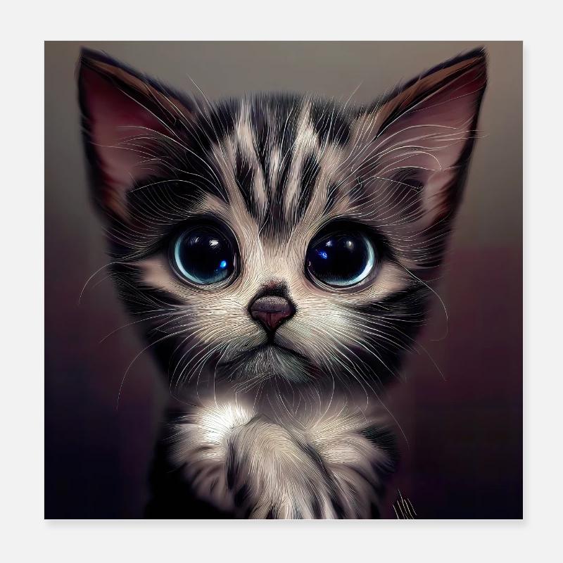 Adorable kitten 01 Poster 8" x 8" (20x20 cm)