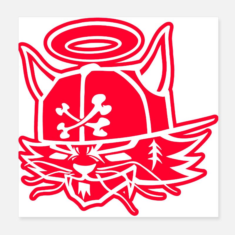 BONE C. RED NEG Poster 20 x 20 cm