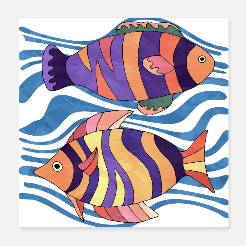 Fische Poster 20x20 cm
