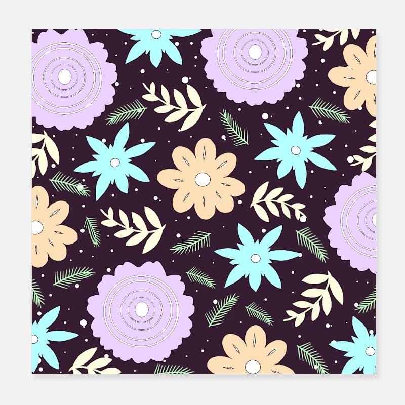 all over prints mit blumen, pastell blumenmuster Poster 20x20 cm