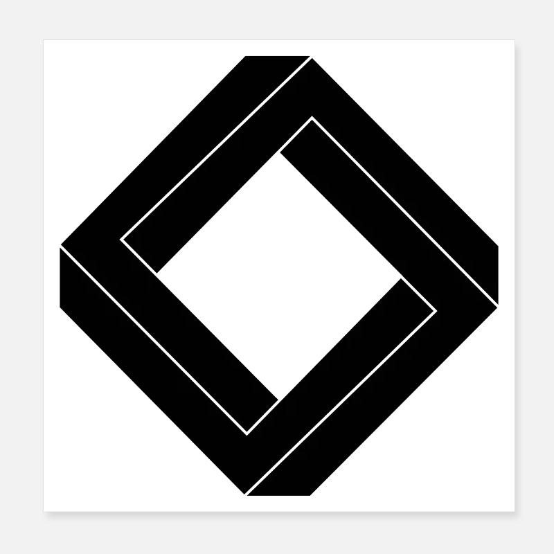 carre impossible noir design Poster 20 x 20 cm