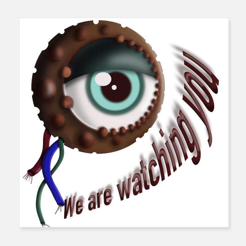Oeil mécanique - Surveillance Poster 20 x 20 cm