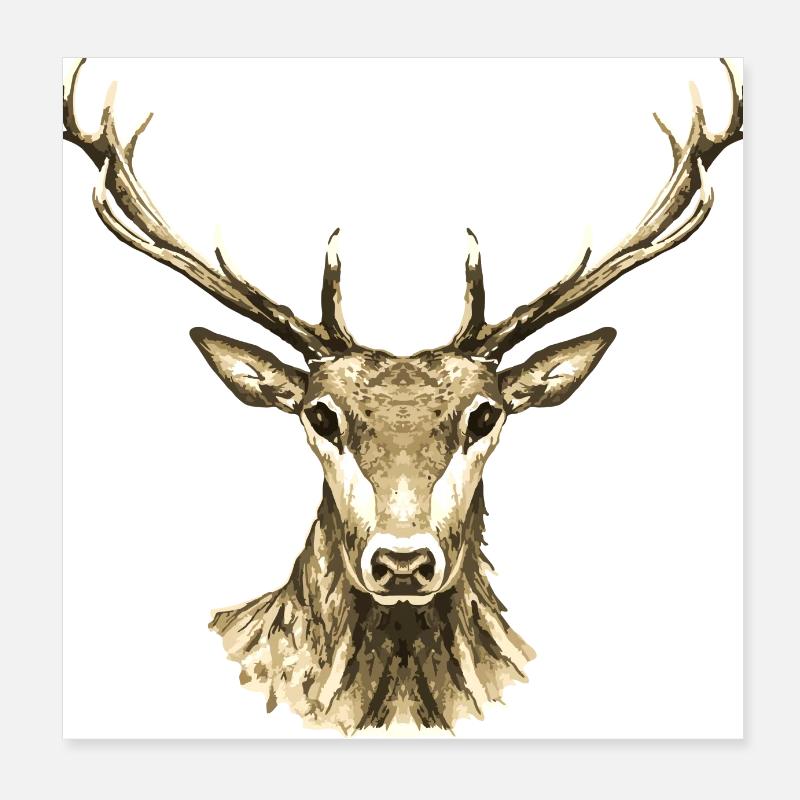 Deer Poster 8" x 8" (20x20 cm)