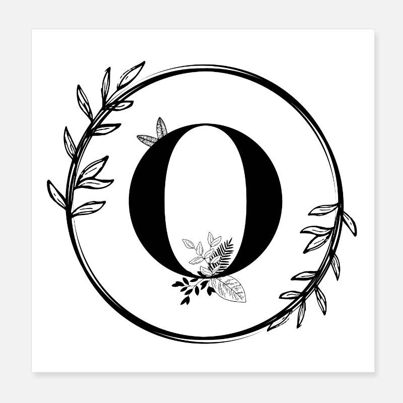 Brief O Floral Poster 20x20 cm