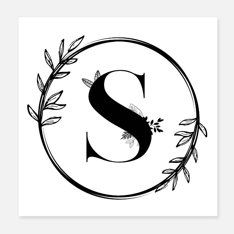 Blumenbuchstabe S Poster 20x20 cm