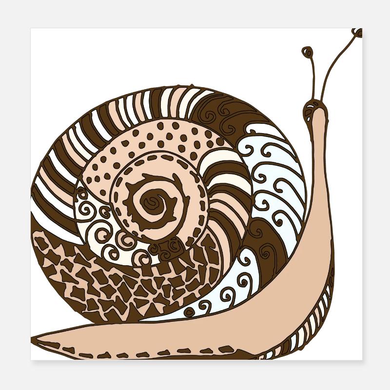 Escargot Poster 20 x 20 cm