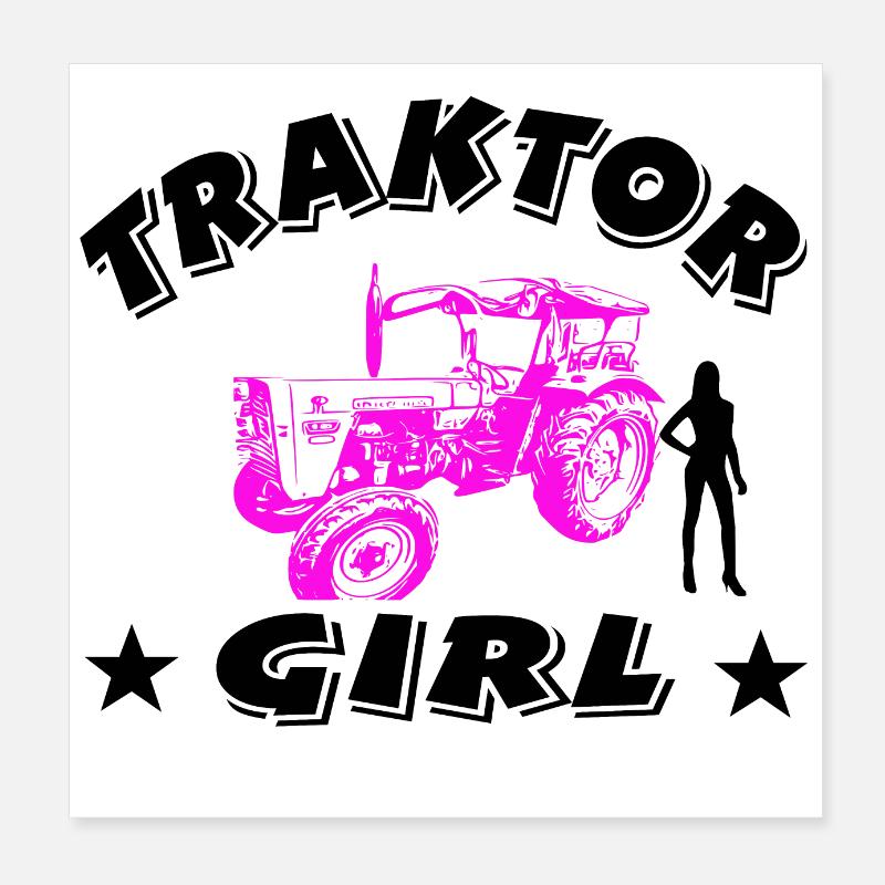 Tractor Poster 8" x 8" (20x20 cm)